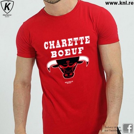 Tee Shirt Charette Boeuf homme rouge