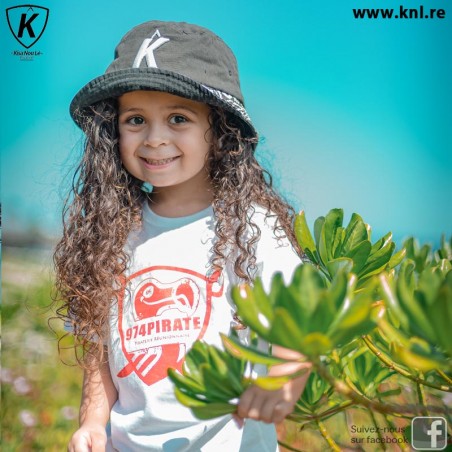 Tee Shirt 974 Pirate enfant blanc
