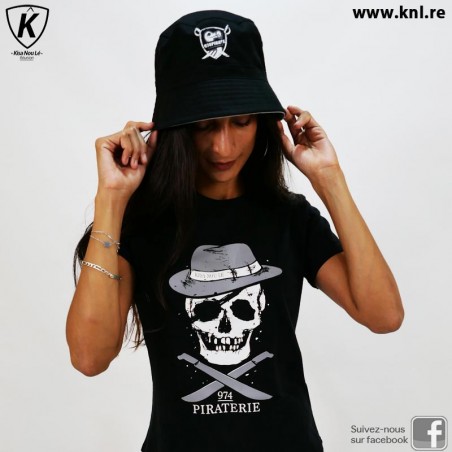 Tee Shirt 974 Piraterie femme noir