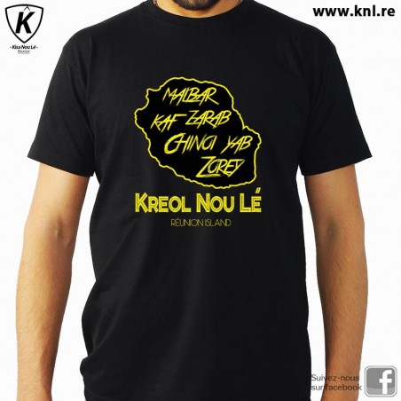 Tee Shirt Kreol Nou Lé homme noir