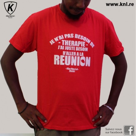 Tee Shirt Thérapie Réunion homme rouge